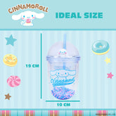 Reusable 350ml Cinnamoroll tumbler with pastel bead wall